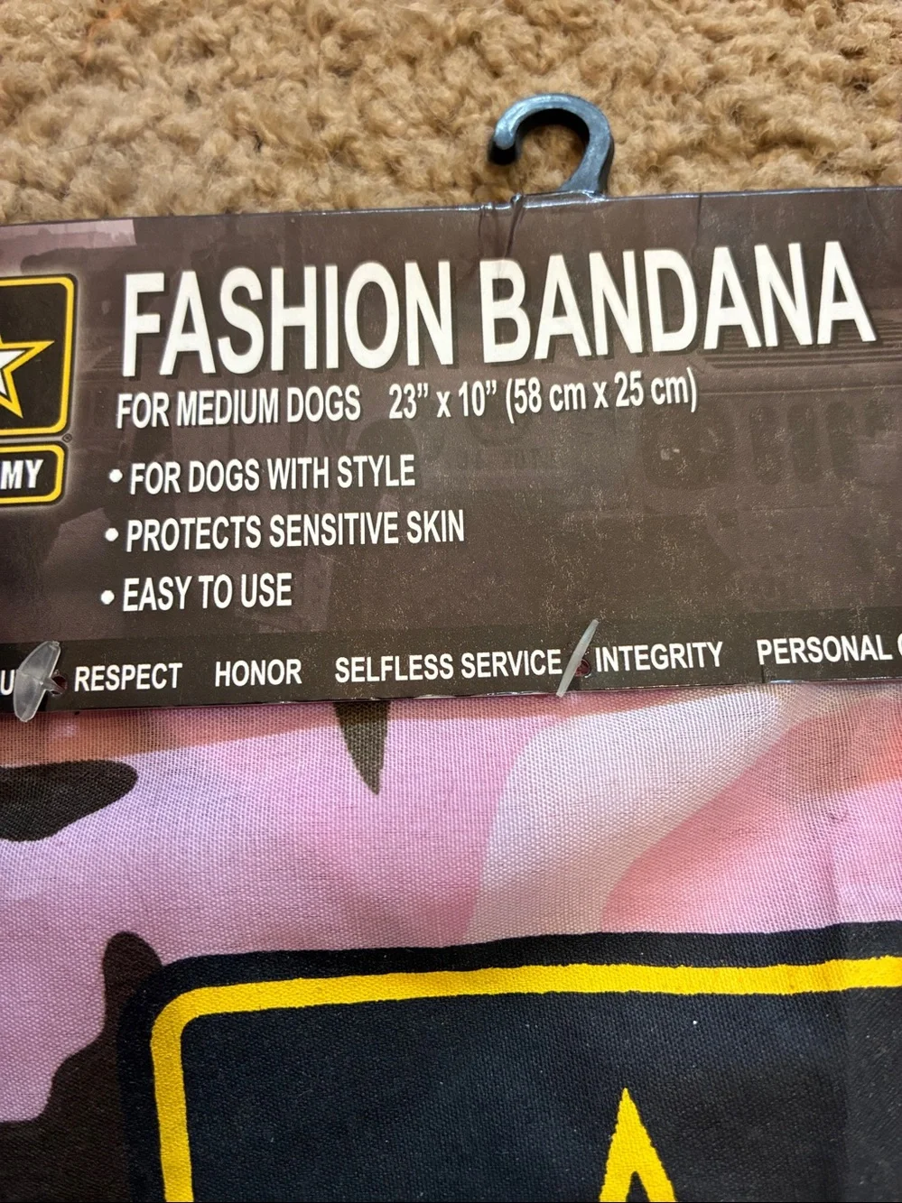 U.S. Army Pink Camouflage Dog Bandana with Star Emblem